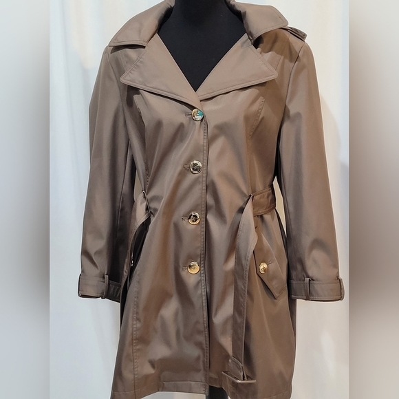 Calvin Klein Short Belted Trench Coat - Size PXL - Picture 8 of 16